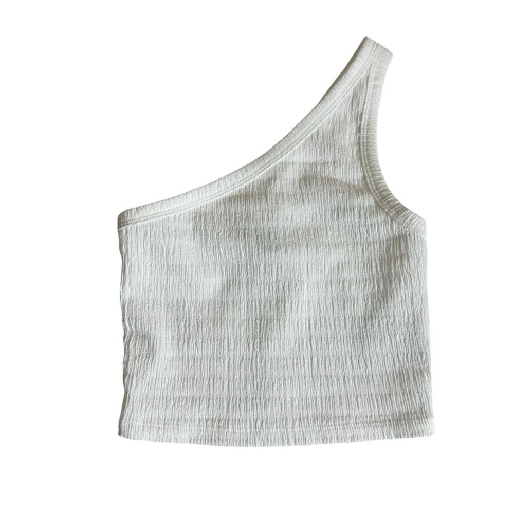 American Eagle White One Shoulder Cropped Tank Top Women's Size XS NEW NWT